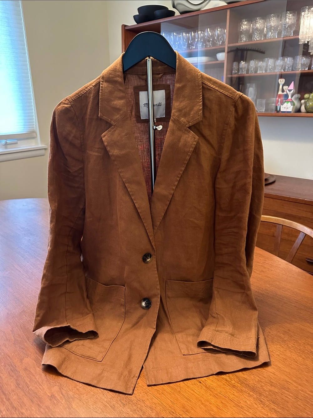 Madewell, Women’s 100% Linen, Brown. Lightweight Blazer Jacket